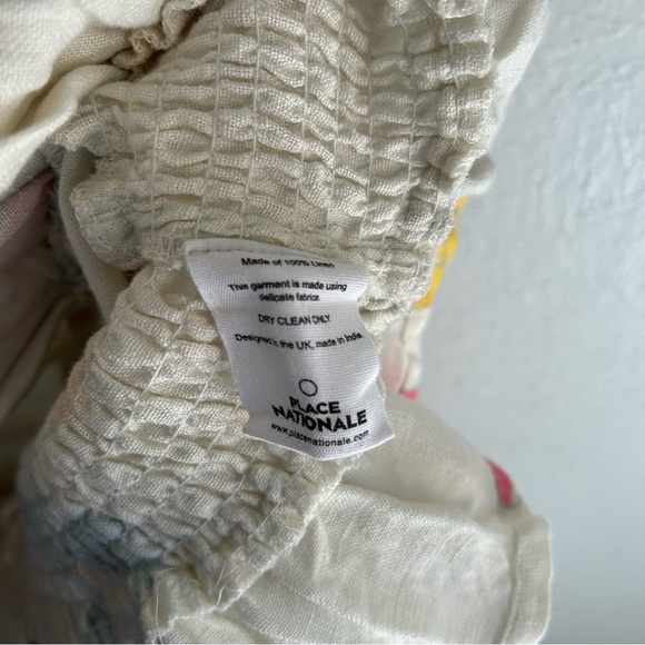 Place Nationale La Trayeuse Linen Top in Palm Trees Sz 1 Small - Picture 6 of 7